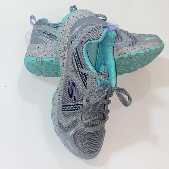 Skechers Trail SN149820Gray and Teal Athletic Sneakers Size 6 US - Picture 1 of 8